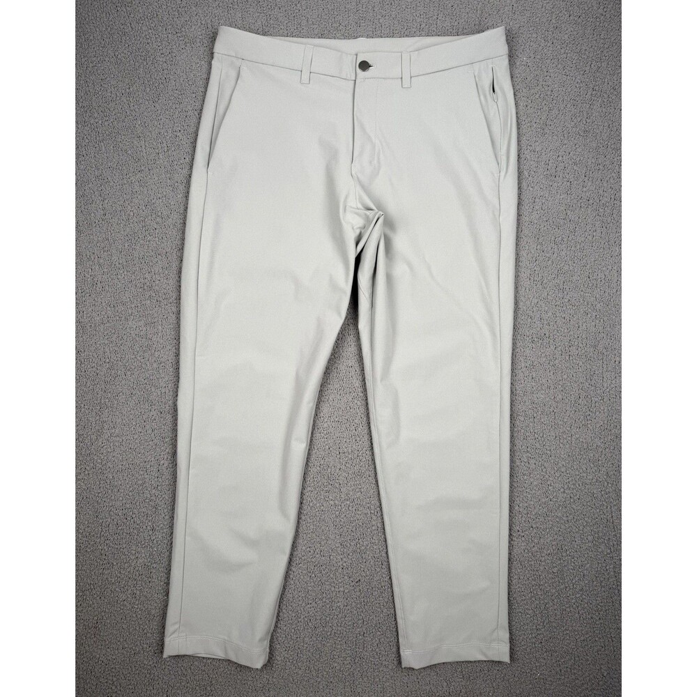 Lululemon Commission Pants Mens 35 Light Gray Stretch Performance M5BDES - Picture 2 of 8